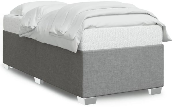 Einzelbettgestell Design für Erwachsene ohne Matratze Hellgrau 100x200 cm Stoff d4882e