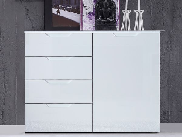 Kommode >Salinas I< in Weiß aus MDF - 109,9x84,9x34,1cm (BxHxT)