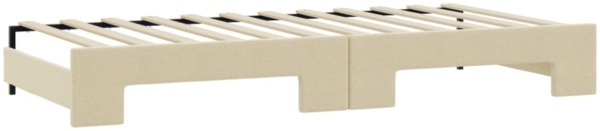 vidaXL Tagesbett Ausziehbar mit Schubladen Creme 90x200 cm Stoff 3197674 Bild 2