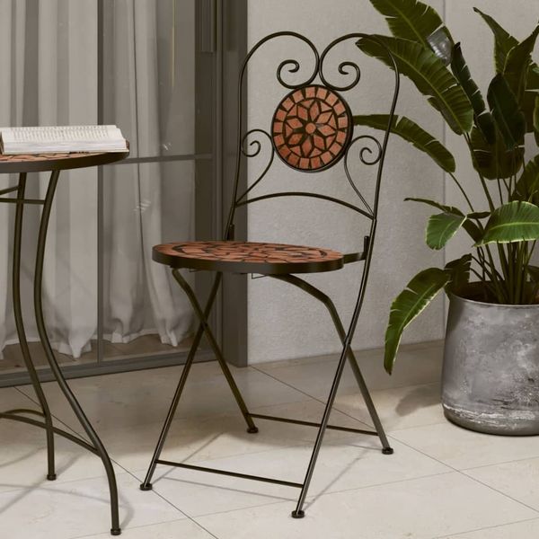 vidaXL Bistrostühle 2 Stk. Klappbar Terracottarot Keramik 4003403