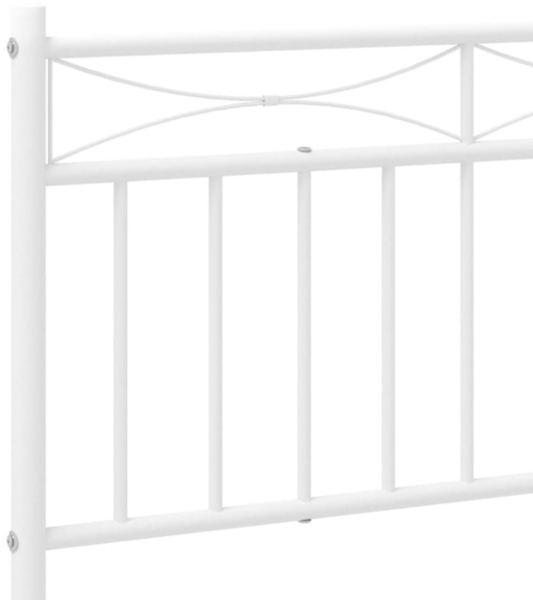 vidaXL Bettgestell mit Kopfteil, Metall, Weiß, 107x203 cm Bild 8