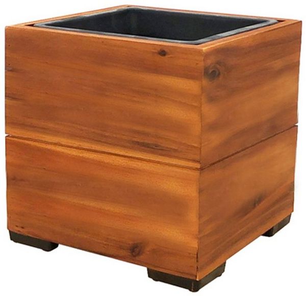 Pflanzgefäß Colorado 1 Pflanzkasten Blumenkasten Akazienholz 28x28 cm mit Einsatz