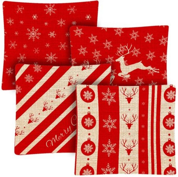 Ruhhy Kissenbezug Weihnachtsbezug Kissen, (4 Stück), ideal für Sofa, Sessel oder als stimmige Weihnachtsdeko