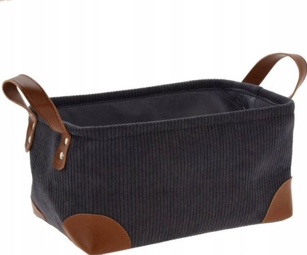 Home Styling Collection Aufbewahrungskorb aus Cord mit Griffen 30 x 20 x 15 cm