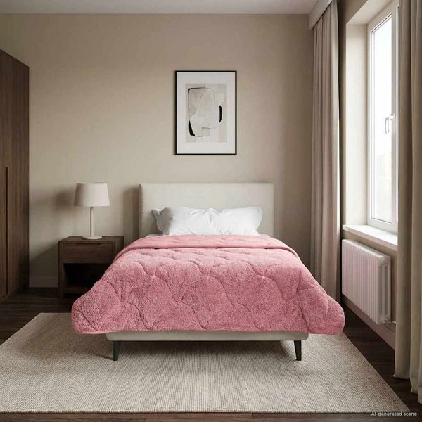vidaXL Winterbettdecke Rosa 140x220 cm Mikrofaser und Teddy-Fleece 42026343