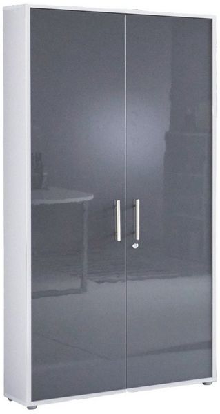 moebel-dich-auf Aktenschrank TABOR hoch (Büroschrank Ordnerschrank Mehrzweckschrank, Metallgriffe, 5 Fächer, abschließbar) Made in Germany