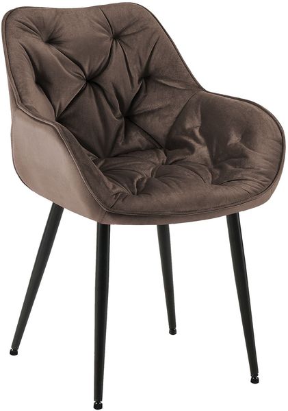 Esszimmerstuhl VIVI - Braun Samt, Metall 83x58x62cm Strapazierfähiger & pflegeleichter Bezug Esszimmerstühle Stuhl Esszimmer Küchenstühle Wohnzimmerstühle