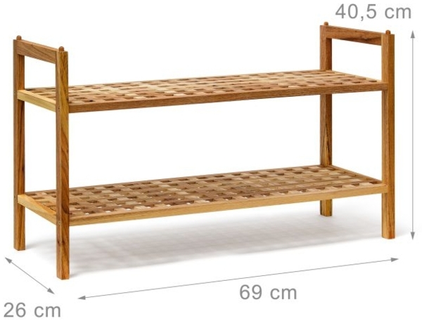 4 x Schuhregal Walnuss stapelbar Bild 4