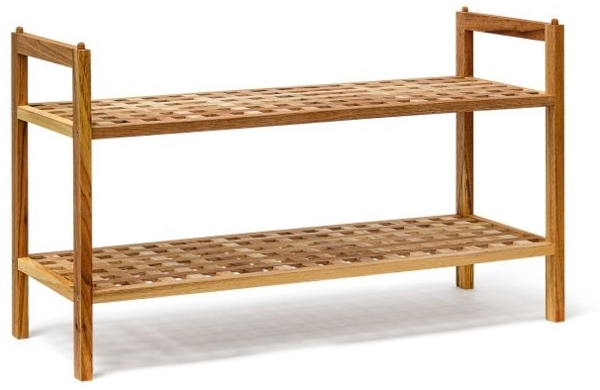 4 x Schuhregal Walnuss stapelbar Bild 8