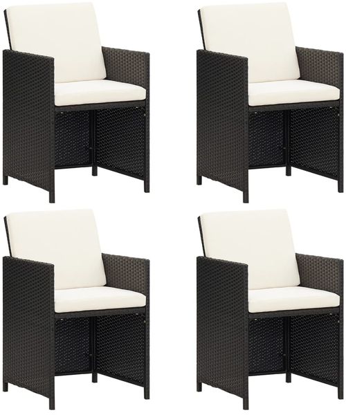 vidaXL Gartenstühle 4 Stk. Poly Rattan Schwarz 316745