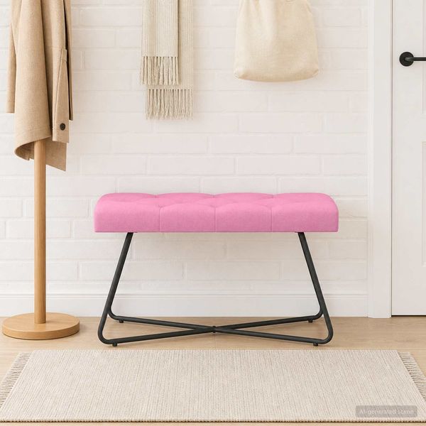 vidaXL Bank mit Knopfheftung Rosa 80 x 40 x 46 cm Stoff 42038369