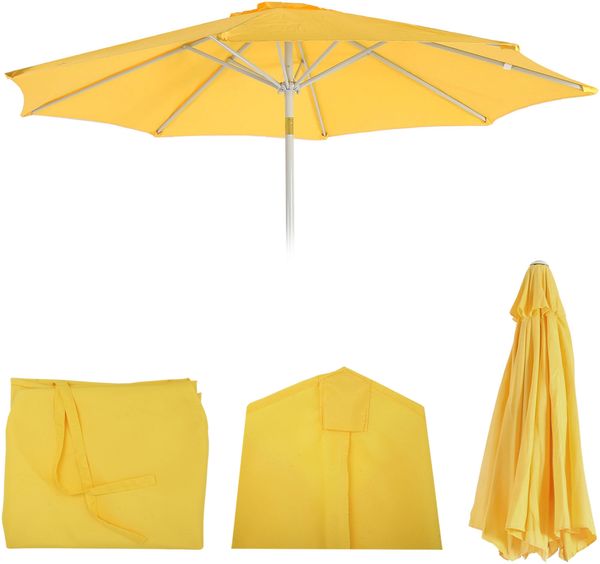 Ersatz-Bezug für Sonnenschirm N19, Sonnenschirmbezug Ersatzbezug, Ø 3m Stoff/Textil ~ gelb
