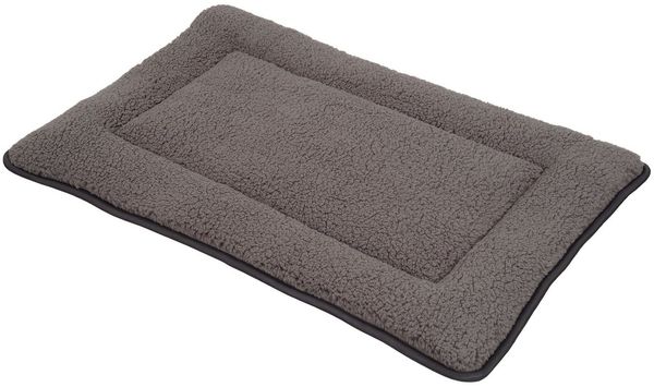 Spetebo Hundematte Plüsch Haustiermatte waschbar 60x40 cm, Polyester, grau Hundebett mit rutschfester Unterseite