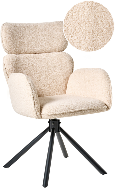 Esszimmerstuhl drehbar ALENE Bouclé Hellbeige