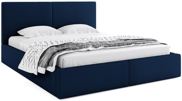 BMS 'Hilton' Polsterbett mit Stauraum und Matratze, Blau, 160x200 cm