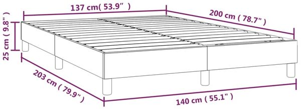 vidaXL Polsterbett, Stoff, 25,0 cm, Schwarz, 140x200 cm, mit Lattenrost, Schwarz Bild 9