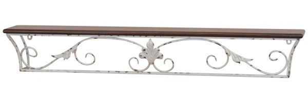 Metall Wandkonsole/Wandregal im Landhaus-Stil, 90cm weiß