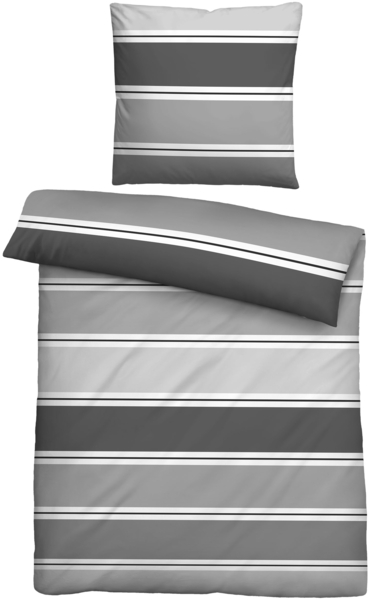 biberna Seersucker Bettwäsche 0025009 QUERBALKEN, titanium, 1x 135x200 cm + 1x 80x80 cm