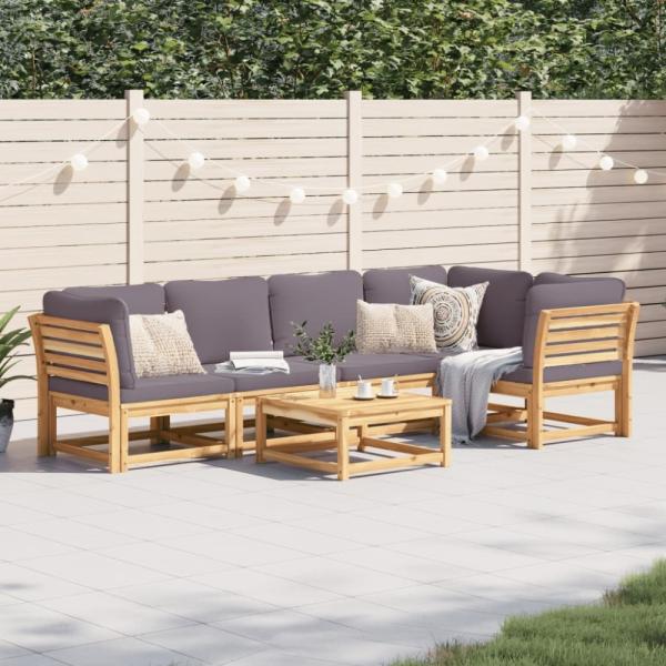 vidaXL 6-tlg. Garten-Lounge-Set mit Kissen Massivholz Akazie 3214312