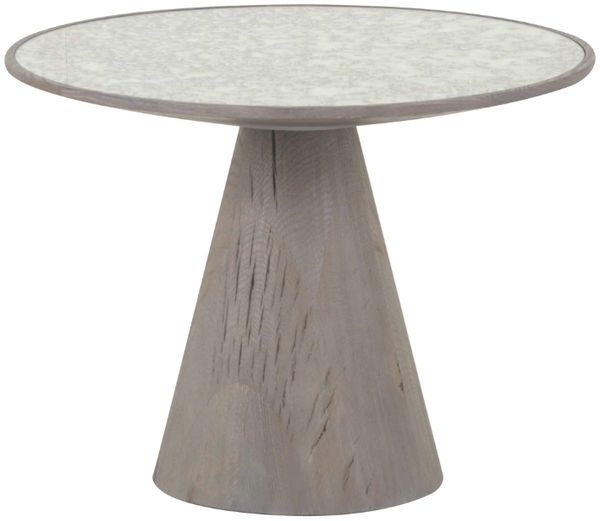 Signature 'MAFRA' Beistelltisch B60 cm Eiche und Glas - Helles Holz