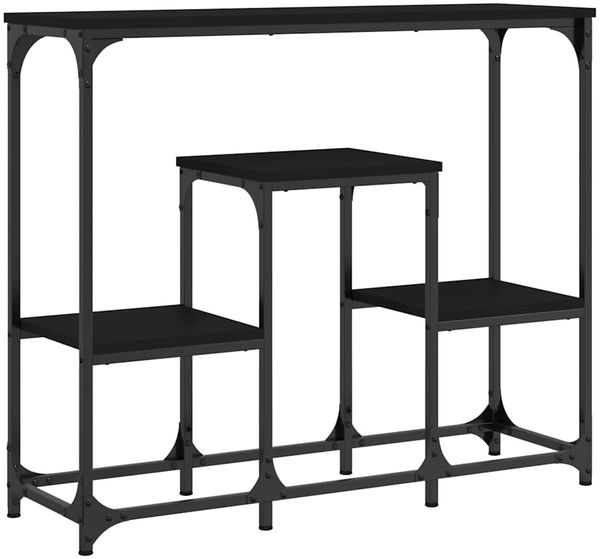 Konsolentisch, Beistelltisch, Konsole Schwarz 89,5x28x76 cm Holzwerkstoff
