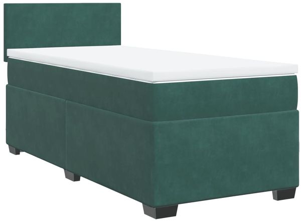vidaXL Boxspringbett mit Matratze Dunkelgrün 80x200 cm Samt 3286159 Bild 2