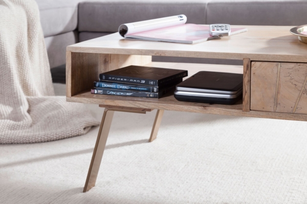 Wohnling Couchtisch SAKIR 95 x 42 x 50 cm Mango Massivholz / Metall Sofatisch Bild 14