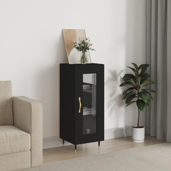 vidaXL Sideboard Schwarz 34,5x34x90 cm Holzwerkstoff 828773