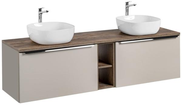 Waschtischunterschrank 5-tlg AKAN 180cm Taupe inkl. Waschtisch