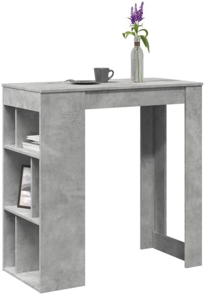 vidaXL Bartisch mit Regal Betongrau 102x50x103,5 cm Holzwerkstoff 854358