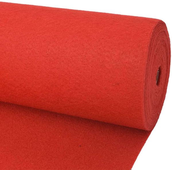 vidaXL Teppich Uni Rot 1,2 x 12 m Polyester 331344