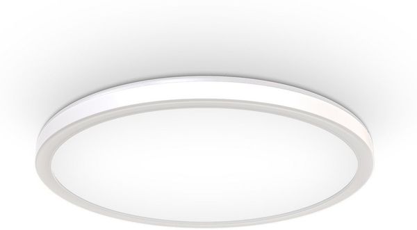 B.K.Licht Deckenleuchte ultra flaches LED Panel 29cm rund dimmbar mit Backlight BKL1310, Dimmfunktion, LED fest integriert, 4000K - Neutralweiß, Deckenlampe Wohnzimmer 230V 18W 2400lm Memory Weiß