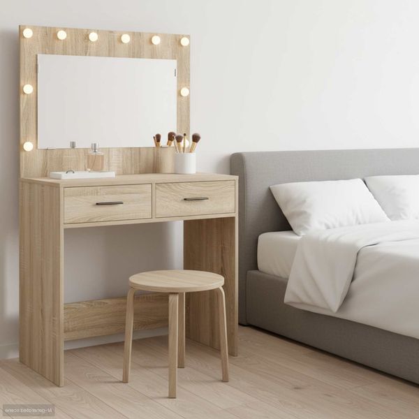 vidaXL Schminktisch Sonoma-Eiche 78,5 x 41 x 135 cm Holzwerkstoff 865030