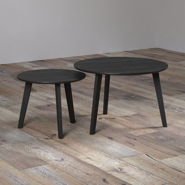 INOSIGN Couchtisch Ronda (Set, 2-St), Beistelltische mit Massivholzfüßen - Maße (B/T/H) 50-70/39-45/50-70 cm