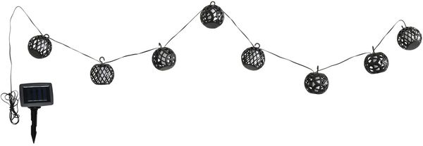 Solar Lichterkette mit 8 Lampion Kugel Laternen Flammeneffekt 80 SMD LED Bild 3