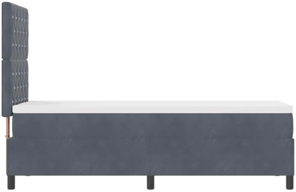 vidaXL LED Boxspringbett mit Matratze Dunkelgrau 80 x 200 cm Stoff 3343209 Bild 8