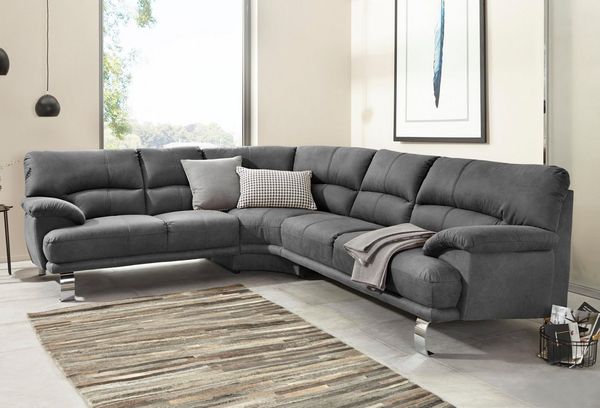 TRENDMANUFAKTUR Ecksofa Cecilia II, in italienischen Design, bequem, hoher Sitzkomfort, L-Form, extrabreite Armlehnen für noch mehr Sitzkomfort