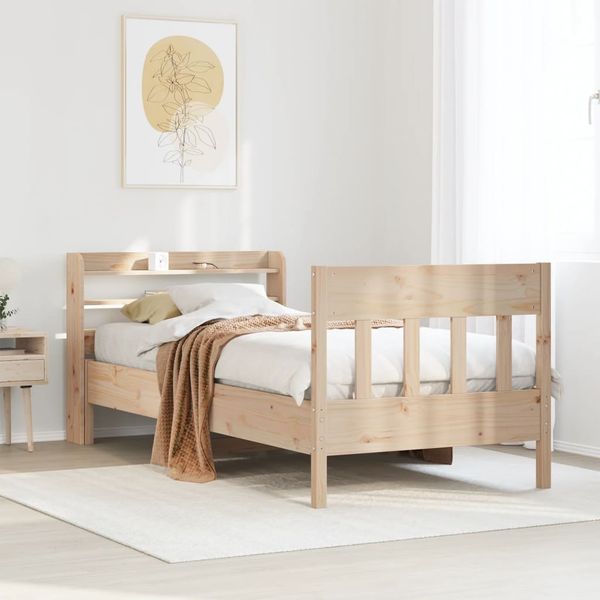 vidaXL Massivholzbett ohne Matratze 90x190 cm Kiefer 3307026