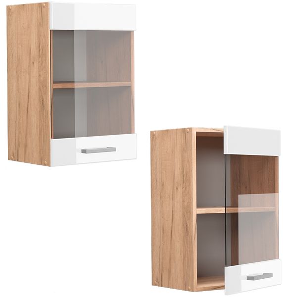 Vicco Küchenschrank Küchenzeile R-Line, Weiß Hochglanz, Hängeglasschrank 40 cm Bild 5