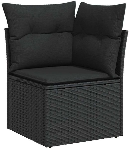 vidaXL Garten-Sofa-Set mit Kissen mit Speicher 13 pcs Schwarz 3364259 Bild 7
