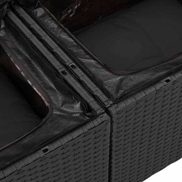 vidaXL Garten-Sofa-Set mit Kissen mit Speicher 13 pcs Schwarz 3364259 Bild 9