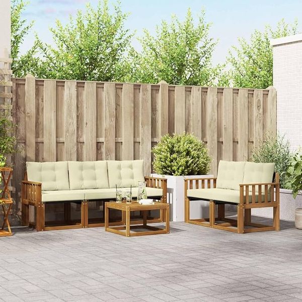 IKAYAA Holz-Sofa-Set für den Außenbereich – Modulares Ecksofa, Garten- und Terrassenmöbel für Entspannung und Freizeit im Freien