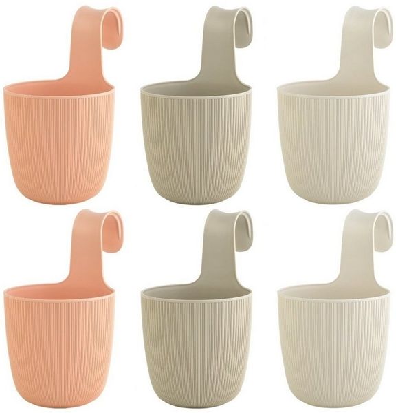 Engelland Blumentopf Blumentopf zum Hängen (Vorteils-Set, 6 St, Fassungsvermögen 2,3 Liter), UV-Beständig, Frostbeständig, Drainagesystem, ideal für Geländer/Zäune