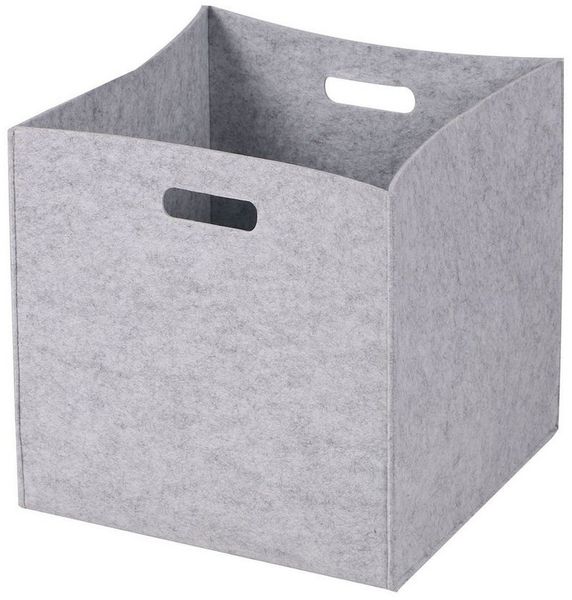 IDIMEX Aufbewahrungsbox FELT (Set), Stoff Aufbewahrungsbox aus Filz, Regalkorb im 2er Set, 32x32cm grau