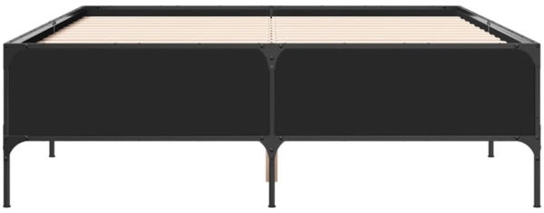 vidaXL Bettgestell Schwarz 135x190 cm Holzwerkstoff und Metall 3279812 Bild 3