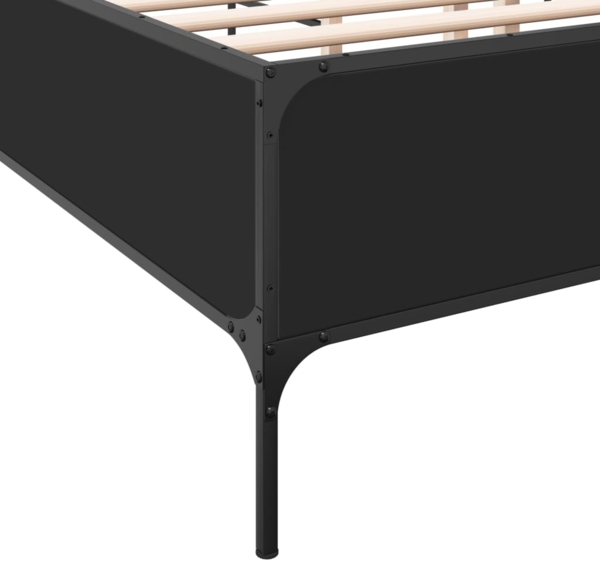 vidaXL Bettgestell Schwarz 135x190 cm Holzwerkstoff und Metall 3279812 Bild 6