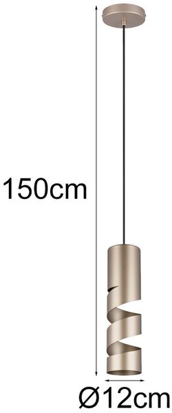 Moderne kleine Pendelleuchte STREAM 1-flammig aus Metall in Coffee, Ø 12cm Bild 4