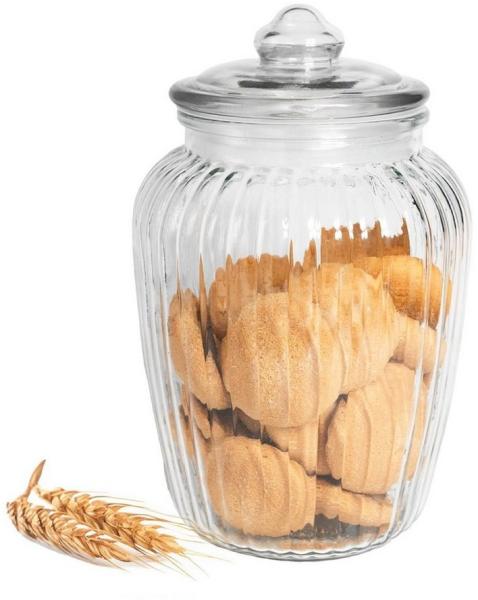 Vorratsglas 2,2L mit Deckel Bonbonglas Vorratsgefäß Glasbehälter Aufbewahrungsglas Keksdose Einmachglas