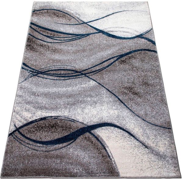 my home Teppich Tritom, rechteckig, Höhe: 9 mm, mit besonders weichem Flor, Kurzflor, modernes Wellen Muster