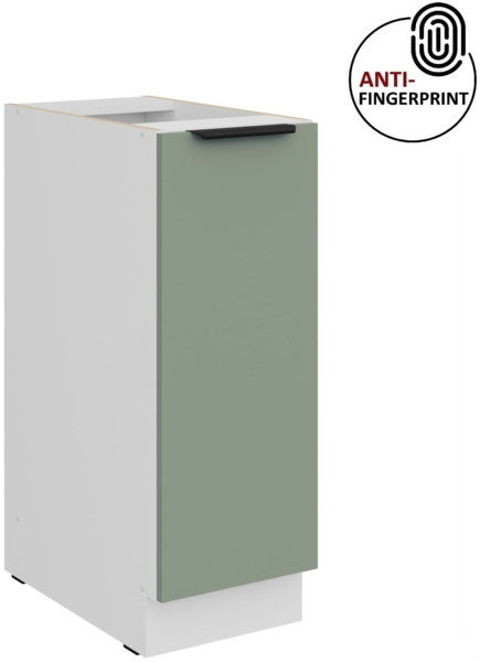 Küchen Unterschrank Schrankauszug 30 cm Küche ARIA Aquamarin ultra matt + Weiss matt, hochwertige Fronten mit Anti Fingerprint Beschichtung Küchenzeile Küchenblock